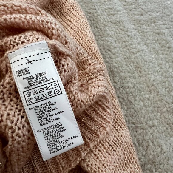 Forever 21 Cropped Sheer Metallic Sweater Knit Top M - Picture 11 of 11